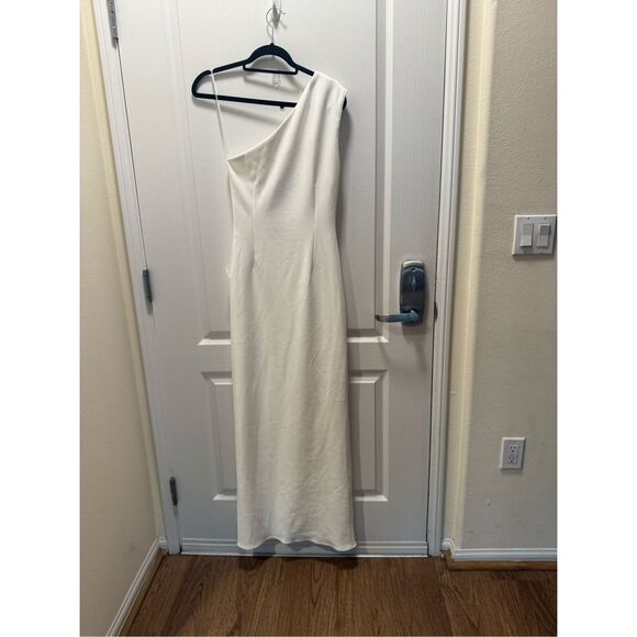 ELLIATT Janelle One Shoulder Gown White Bachelorette Bridal Wedding size M NWT - Picture 8 of 8